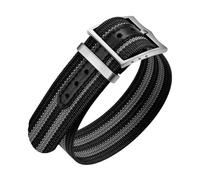 ULLCHRO Nylon Watch Strap 20mm 22mm Nylon Watch Band Replacement Single Pass Nato Strap Breathable Military Watch Bands for Men Soft Elastic Watch Straps (22mm, Black & Grey)