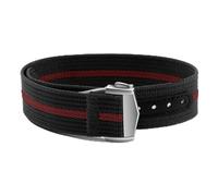 ULLCHRO Nylon Watch Strap 20mm 22mm Nylon Watch Band Replacement Single Pass Nato Strap Breathable Military Watch Bands for Men Soft Elastic Watch Straps (22mm, Black & Red)