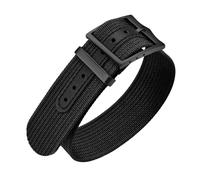 ULLCHRO Nylon Watch Strap 20mm 22mm Nylon Watch Band Replacement Single Pass Nato Strap Breathable Military Watch Bands for Men Soft Elastic Watch Straps with Black Buckle (22mm, Black)
