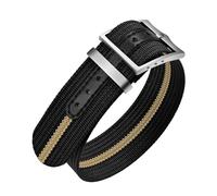 ULLCHRO Nylon Watch Strap 20mm 22mm Nylon Watch Band Replacement Single Pass Nato Strap Breathable Military Watch Bands for Men Soft Elastic Watch Straps (20mm, Black & Beige)