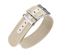 ULLCHRO Nylon Watch Strap 20mm 22mm Nylon Watch Band Replacement Single Pass Nato Strap Breathable Military Watch Bands for Men Soft Elastic Watch Straps (20mm, Beige)