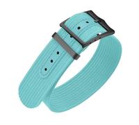 ULLCHRO Nylon Watch Strap 20mm 22mm Nylon Watch Band Replacement Single Pass Nato Strap Breathable Military Watch Bands for Men Soft Elastic Watch Straps with Black Buckle (22mm, Cyan)