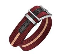 ULLCHRO Nylon Watch Strap 20mm 22mm Nylon Watch Band Replacement Single Pass Nato Strap Breathable Military Watch Bands for Men Soft Elastic Watch Straps (22mm, Red & Beige)