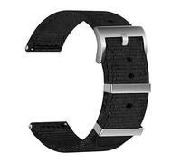 ULLCHRO Nylon Watch Strap Replacement Canvas Watch Band Men Women Military Army - 24mm, 20mm, 22mm, 24mm Watch Bracelet with Stainless Steel Silver Buckle (24mm, Black)