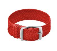 ULLCHRO Nylon Watch Strap Replacement Perlon Braided Woven Watch Band NATO Men Women - 14mm, 16mm, 18mm, 20mm, 22mm Watch Bracelet with Stainless Steel Silver Buckle (16mm, Red)