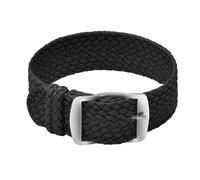 ULLCHRO Nylon Watch Strap Replacement Perlon Braided Woven Watch Band NATO Men Women - 14mm, 16mm, 18mm, 20mm, 22mm Watch Bracelet with Stainless Steel Silver Buckle (14mm, Black)