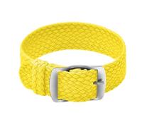 ULLCHRO Nylon Watch Strap Replacement Perlon Braided Woven Watch Band NATO Men Women - 14mm, 16mm, 18mm, 20mm, 22mm Watch Bracelet with Stainless Steel Silver Buckle (14mm, Yellow)