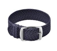 ULLCHRO Nylon Watch Strap Replacement Perlon Braided Woven Watch Band NATO Men Women - 14mm, 16mm, 18mm, 20mm, 22mm Watch Bracelet with Stainless Steel Silver Buckle (14mm, Navy Blue)