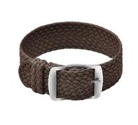 ULLCHRO Nylon Watch Strap Replacement Perlon Braided Woven Watch Band NATO Men Women - 14mm, 16mm, 18mm, 20mm, 22mm Watch Bracelet with Stainless Steel Silver Buckle (14mm, Brown)