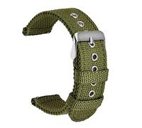 ULLCHRO Nylon Watch Strap Replacement Watch Band Military Army Men Women - 18mm, 20mm, 22mm, 24mm Watch Bracelet with Stainless Steel Silver Buckle (24mm, Army Green)