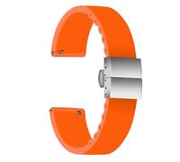 ULLCHRO Silicone Watch Strap Replacement Rubber Watch Band Waterproof - 14mm, 16mm, 18mm, 20mm, 22mm, 24mm Watch Bracelet with Stainless Steel Deployment Buckle (16mm, Orange)