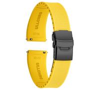 ULLCHRO Watch Strap 20mm 22mm FKM Rubber Silicone Soft Smart Watch Strap Replacement for Men with Quick Release Straps for Watches, Yellow02, 21mm
