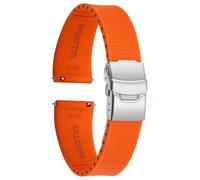 ULLCHRO Watch Strap 20mm 22mm FKM Rubber Silicone Soft Smart Watch Strap Replacement for Men with Quick Release Straps for Watches, Orange, 01, 20mm