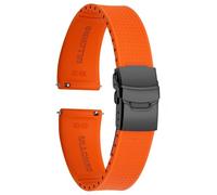 ULLCHRO Watch Strap 20mm 22mm FKM Rubber Silicone Soft Smart Watch Strap Replacement for Men with Quick Release Straps for Watches, Orange, 02, 21mm