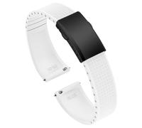 ULLCHRO Watch Strap 20mm 22mm Fluorine Rubber Strap Watch 22mm Man Fkm Silicone Quick Release Fluorinated Replacement Rubber Straps for Watches, White (Black Buckle), 22mm, strip