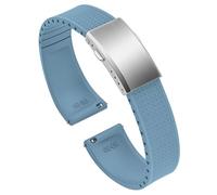 ULLCHRO Watch Strap 20mm 22mm Fluorine Rubber Strap Watch 22mm Man Fkm Silicone Quick Release Fluorinated Replacement Rubber Straps for Watches, light blue, 21mm, strip