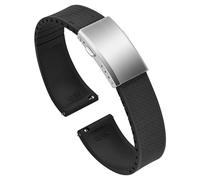 ULLCHRO Watch Strap 20mm 22mm Fluorine Rubber Strap Watch 22mm Man Fkm Silicone Quick Release Fluorinated Replacement Rubber Straps for Watches, Black/White, 22mm, strip