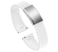 ULLCHRO Watch Strap 20mm 22mm Fluorine Rubber Strap Watch 22mm Man Fkm Silicone Quick Release Fluorinated Replacement Rubber Straps for Watches, white, 19mm, strip