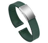 ULLCHRO Watch Strap 20mm 22mm Fluorine Rubber Strap Watch 22mm Man Fkm Silicone Quick Release Fluorinated Replacement Rubber Straps for Watches, dark green, 20mm, strip