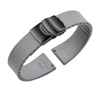 ULLCHRO Watch Strap Fluorine Rubber Quick Release FKM Fluorinated Rubber 18mm 19mm 20mm 21mm 22mm Cut to Size Strap Watch Diver Sports Wristbands Replacement Strap for Men Women, light grey, 18mm