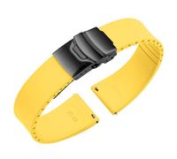 ULLCHRO Watch Strap Fluorine Rubber Quick Release FKM Fluorinated Rubber 18mm 19mm 20mm 21mm 22mm Cut to Size Strap Watch Diver Sports Wristbands Replacement Strap for Men Women, lemon tree, 18mm