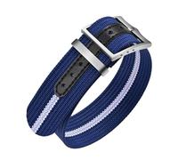 ULLCHRO Watch Strap Nylon Military Replacement Sports Bands 20mm 22mm Nylon Bands for Men Women with Stainless Steel Buckle, Blue & White, 20mm