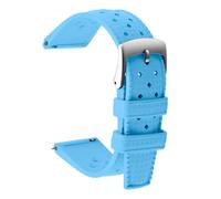 ULLCHRO Watch Straps 20mm 22mm Fluorine Rubber Strap Smart Watch Quick Release Waterproof Replacement Men Straps for Watches with Stainless Steel Buckle, light blue, 20mm, strip