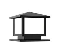 ULLGO Outdoor Metal Acrylic Cover Post Lamp E27 Rainproof Pier Mount Base Column Lamp Black Outdoor Pillar Light IP65 External Light Fixture Floor Lantern Wall Garage Lighting (Size : 30cm)