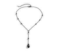 ULLKEL Gothic Y Pendant Necklace Blood Drop Teardrop Tassel Necklace Vintage Dainty Bead Pendant Necklace Halloween Gothic Vampire Jewelry Gifts Accessories, Metal, No Gemstone