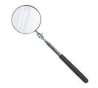 Ullman Devices S-2 Circular Telescoping Mirror with Heavy Duty Vinyl Grip, 3-1/4" Diameter, 11" to 15" Extended Handle Length