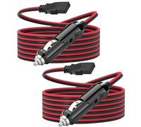 Ullnosoo CB Radio Power Cord, 2 Pack 3 Pin 2-Wire with 12V Lighter Plug Compatible with Cobra Galaxy Stryker Midland Uniden Connex Victrola, 4.8ft 16AWG Heavy Duty Power Cable CB Ham Radio Accessory
