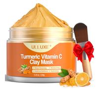 ulluxe Clay Mask with Vitamin C from Turmeric for Dark Spots, Opaque Skin, Blackheads, Face Mask for Cleansing Pores, Moisturising and Improving Uneven