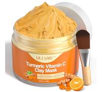 ulluxe Clay Mask with Vitamin C from Turmeric for Dark Spots, Opaque Skin, Blackheads, Face Mask for Cleansing Pores, Moisturising and Improving Uneven