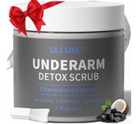 ulluxe Detox Armpit Scrub with Charcoal, Coconut and Mint - Deep Cleansing Body Scrub Eliminates Odors, Removes Dark Armpit Stains and Deodorant for