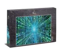 Ulmer Puzzleschmiede - 1000 piece puzzle ‘Online’ - Code illustration with 3D background as Impossible puzzle - Classic 1000 piece jigsaw with the motif title ‘Online’ - made in Germany