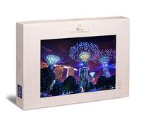 Ulmer Puzzleschmiede - Ambient Puzzle 'Magical Singapore' - Modern 1000 Piece City Puzzle - The Special Night Lights of Singapore with the Marina Bay Sands Hotel