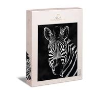 Ulmer Puzzleschmiede - Animal Puzzle "Zebra" - Classic Puzzle 1000 Pieces - The Zebra Motif as a Particularly Sophisticated Animal Portrait and Wildlife Puzzle - Puzzle Made in Germany