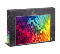 Ulmer Puzzleschmiede - Colour puzzle ‘Spectrum’ 1000 pieces - Colourful honeycomb structure with tiny colour fields for the Impossible puzzle experience - Premium quality made in Germany