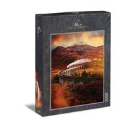 Ulmer Puzzleschmiede - Glenfinnan Viaduct Jigsaw Puzzle - Picturesque 2000 Piece Scotland Jigsaw Puzzle - The Railway Viaduct in the Scottish Highlands - Famous Movie Design