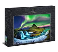 Ulmer Puzzleschmiede - Iceland Puzzle "Mountain & Light" - 2000 Piece Puzzle - Puzzle Motif of Aolar Lights Over The Famous Kirkjufell Mountain - Landscape Under Northern Lights in Iceland