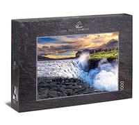 Ulmer Puzzleschmiede - Jigsaw Puzzle "Iceland's Wild Water" - Classic 1000 Piece Landscape Puzzle - The Impressive Dettifoss Waterfall in Iceland, Film Backdrop and Largest Waterfall in Europe