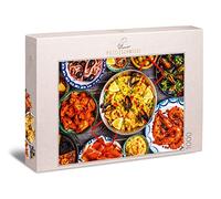 Ulmer Puzzleschmiede - Modern 1000 Piece Puzzle - 'Paella y Tapas' - Kitchen, Food & Food Photography Collection - Made in Germany