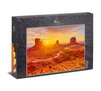 Ulmer Puzzleschmiede - Monument Valley Puzzle - Classic 1000 Piece Landscape Puzzle - Puzzle motif of the famous Wild West landscape between Utah and Arizona, USA