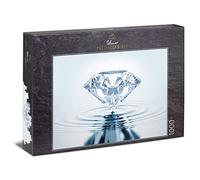 Ulmer Puzzleschmiede - Precious Silent Jigsaw Puzzle - Classic 1000 Pieces with Diamond Motif - Exquisite White Crystal Diamond Reflects Yourself in the Silent Water - Gemstone Puzzle for Adults