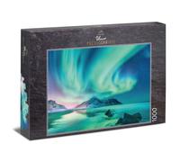 Ulmer Puzzleschmiede - Puzzle 1000 pieces ‘Polar Night’ - Impressive Aurora Borealis in Northern Scandinavia over the Arctic Ocean - Polar lights puzzle made in Germany