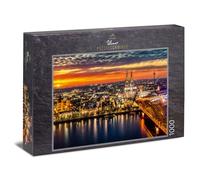 Ulmer Puzzleschmiede - Puzzle "Cologne" - 1000 pieces jigsaw puzzle - Cologne's old town at sunset with the cathedral and Hohenzollern bridge
