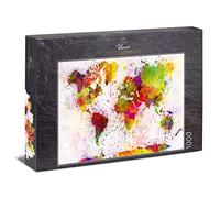 Ulmer Puzzleschmiede - Puzzle "Colourful World" - Classic 1000-piece puzzle - Modern puzzle motif with original colour staging of the world map