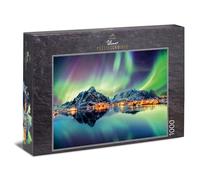 Ulmer Puzzleschmiede - Puzzle "Dance of the Northern Lights": 1000 pieces jigsaw puzzle - Spectacular Northern Lights over Lofoten, Norway