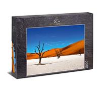 Ulmer Puzzleschmiede - Puzzle "Desert Trees" - Impressive 1000 Piece Puzzle Motif from Namibia - Colour-Intensive Africa Puzzle - Quality Made in Germany