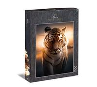 Ulmer Puzzleschmiede - Puzzle "Eyes of the Night" - Classic Puzzle 1000 Pieces Tiger - The Eyes of the Predatory Cat Glow Luminous at Night - Intense Adult Puzzle Made in Germany